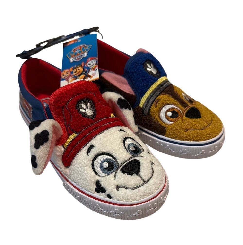 Paw Patrol Toddler Shoes Size 12 New Chase Marshall Fleece Slip On Sneakers NEW
